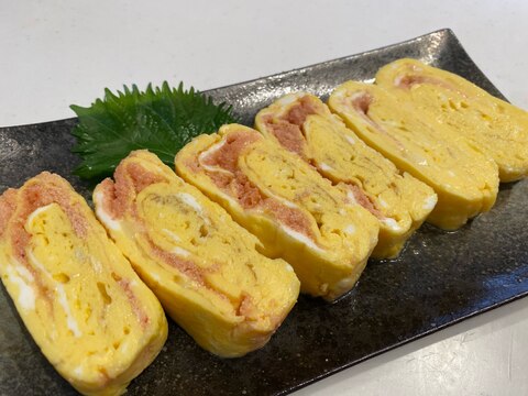 明太チーズのだし巻き卵♡